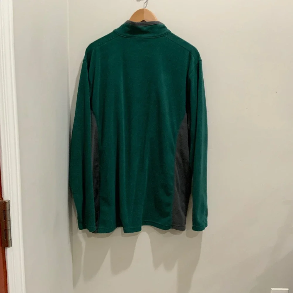 Columbia Mens XL Green Gray Fleece Quarter Zip Pullover Sweater XM6279